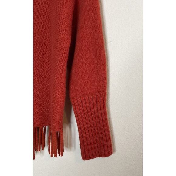 CARROLL REED TURTLENECK FRINGE TRIM SWEATER DARK ORANGE SIZE S - Picture 5 of 7